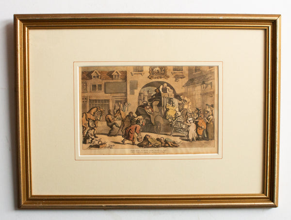 Antique Lithograph 'The English Dance of Death' Illustrated by Thomas Rowlandson