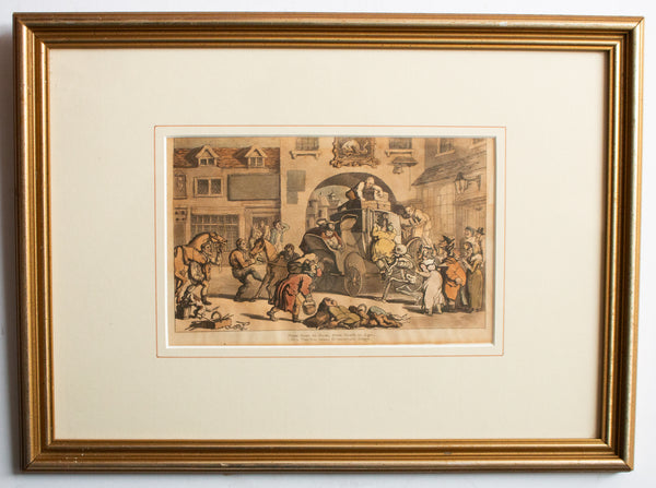 Antique Lithograph 'The English Dance of Death' Illustrated by Thomas Rowlandson
