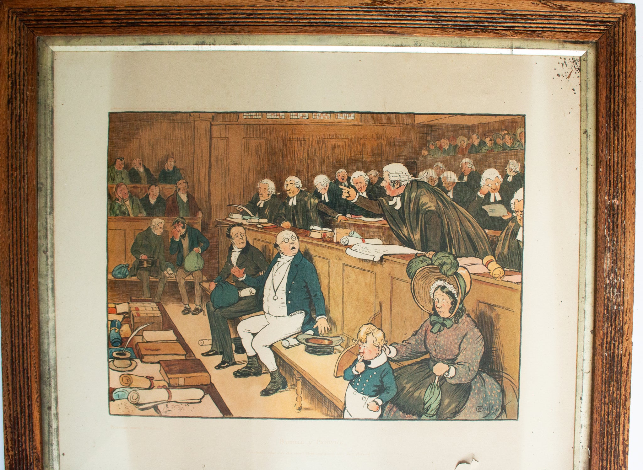RESERVED FOR L. Cecil Aldin Framed and Glazed Print 'Bardell v. Pickwick'