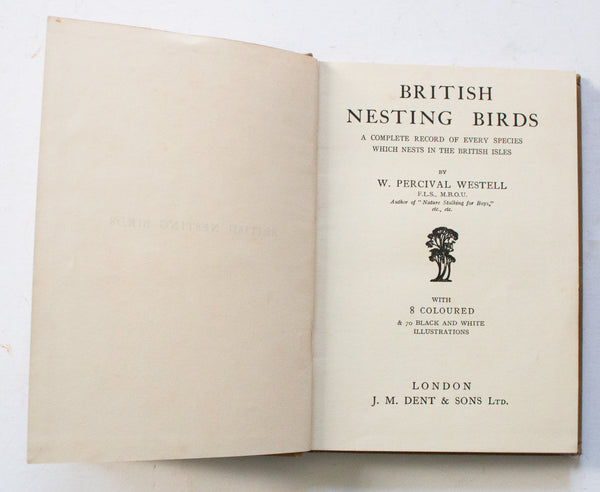 Antique Natural History Book 'British Nesting Birds' by W. Percival Westell