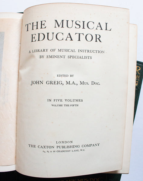 Vintage Music Books 'The Musical Educator', 1900, John Grieg Ed., Volumes 1, 2, 4 and 5