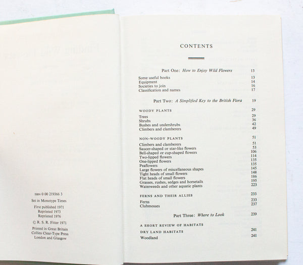 Botanical Book 'Finding Wild Flowers' by R. S. R. Fitter