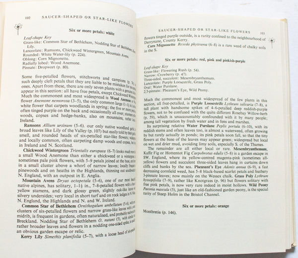Botanical Book 'Finding Wild Flowers' by R. S. R. Fitter