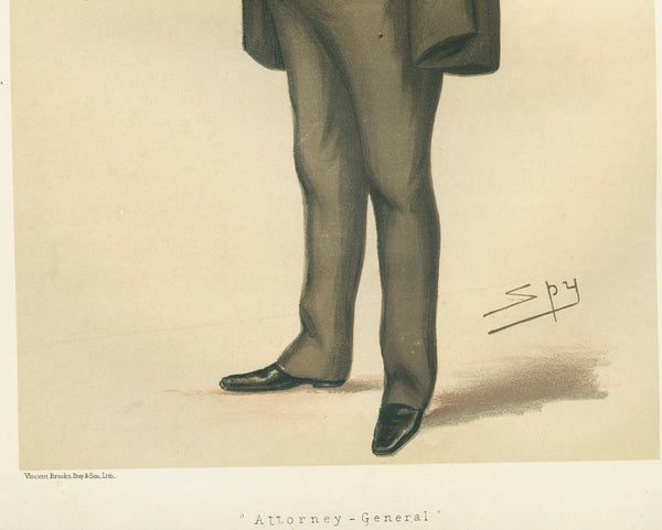 Antique Vanity Fair Print 'Attorney-General', 1878