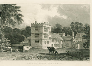 Steel Engraving 'Cotele House, Cornwall' 1831