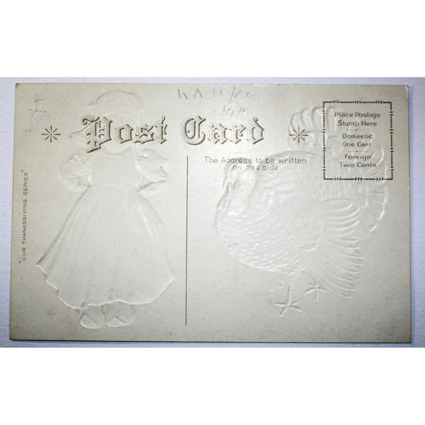 'Our Thanksgiving Series' Embossed Gilt Postcard 'Thanksgiving Joys'