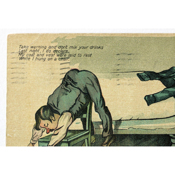 Temperance Postcard 'Take warning and don't mix your drinks'