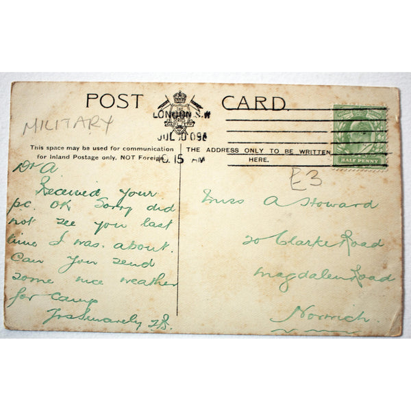 Wellington Series Postcard 'Army Service Corps: Officers' Mess'