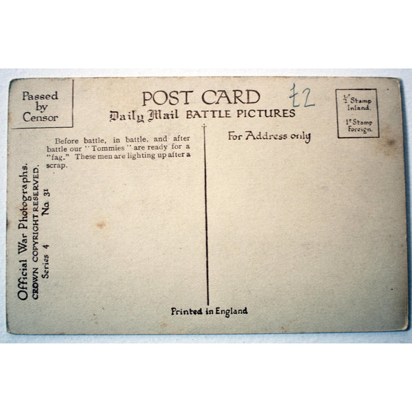 Daily Mail Battle Pictures Postcard 'A 'Fag' after a Fight'