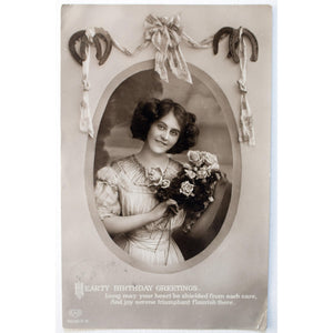 E. A. Schwerdtfeger Real Photograph Postcard 'Hearty Birthday Greetings'