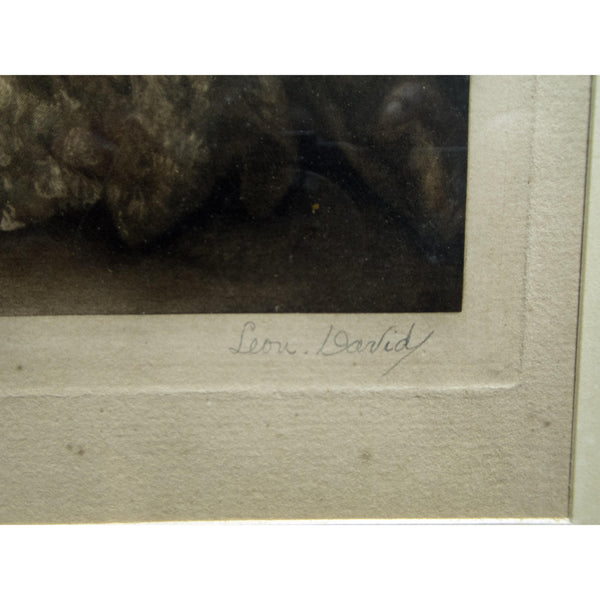 Leon David Etching 'Portrait of Lady'