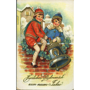 German Christmas Postcard 'Herzlichen Gluckwunsch zum neuen Jahre'