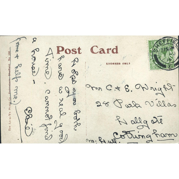 Loca-Vu Photo Co. Postcard 'Weston Park Gates, Sheffield'