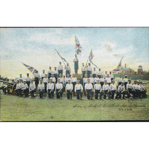 'Fine Art' postcard 'Some of H. M. S. Excellents Men in Flannels'