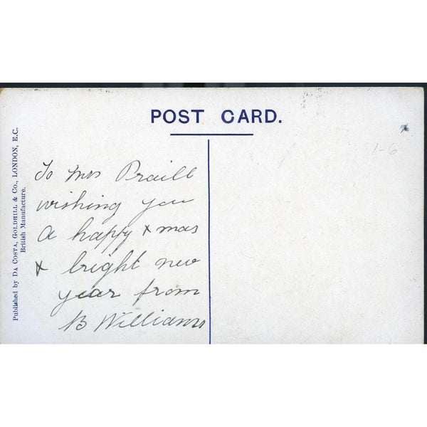 Christmas Postcard 'The Season's greetings. One Flag. One King'