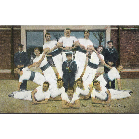 'Fine Art' Postcard 'Gymnastics in H. M. Navy'