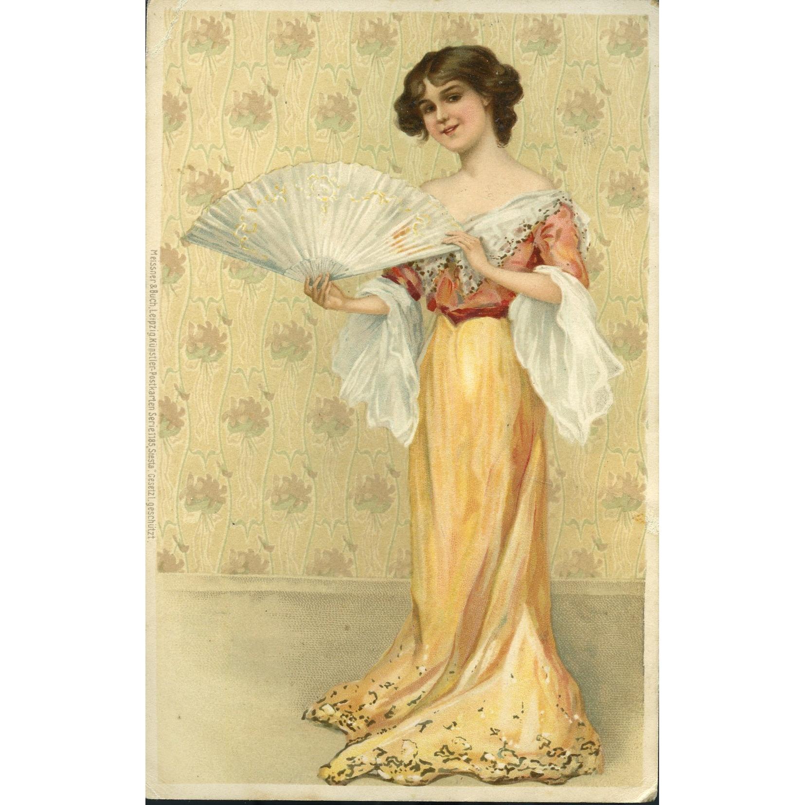 Postcard Fashionable Lady