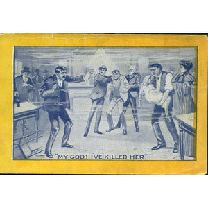 Temperance Themed Postcard 'My God! I've killed her!'