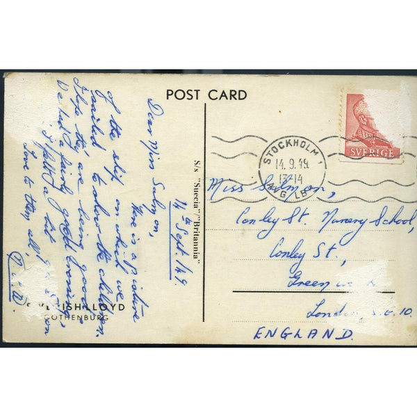 Postcard 'S/s "Succia"/"Britannia"'