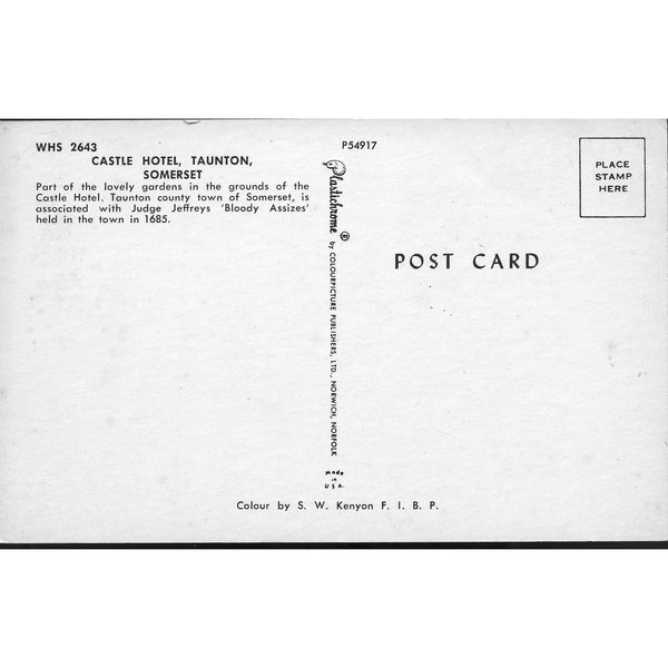 Plastichrome Colour Postcard 'Castle Hotel, Taunton, Somerset'