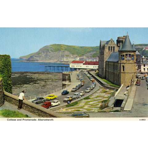 Dennis Productions Colour Postcard 'College and Promenade, Aberystwyth'