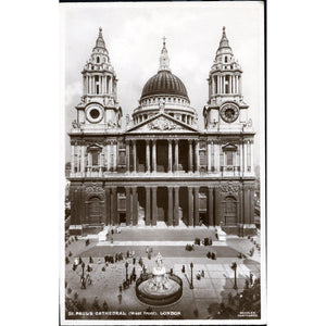 Beagles' Postcards Real Photograph Postcard 'St. Paul's Cathedral (West Front), London'