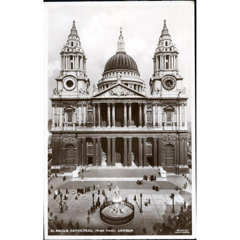 Beagles' Postcards Real Photograph Postcard 'St. Paul's Cathedral (West Front), London'
