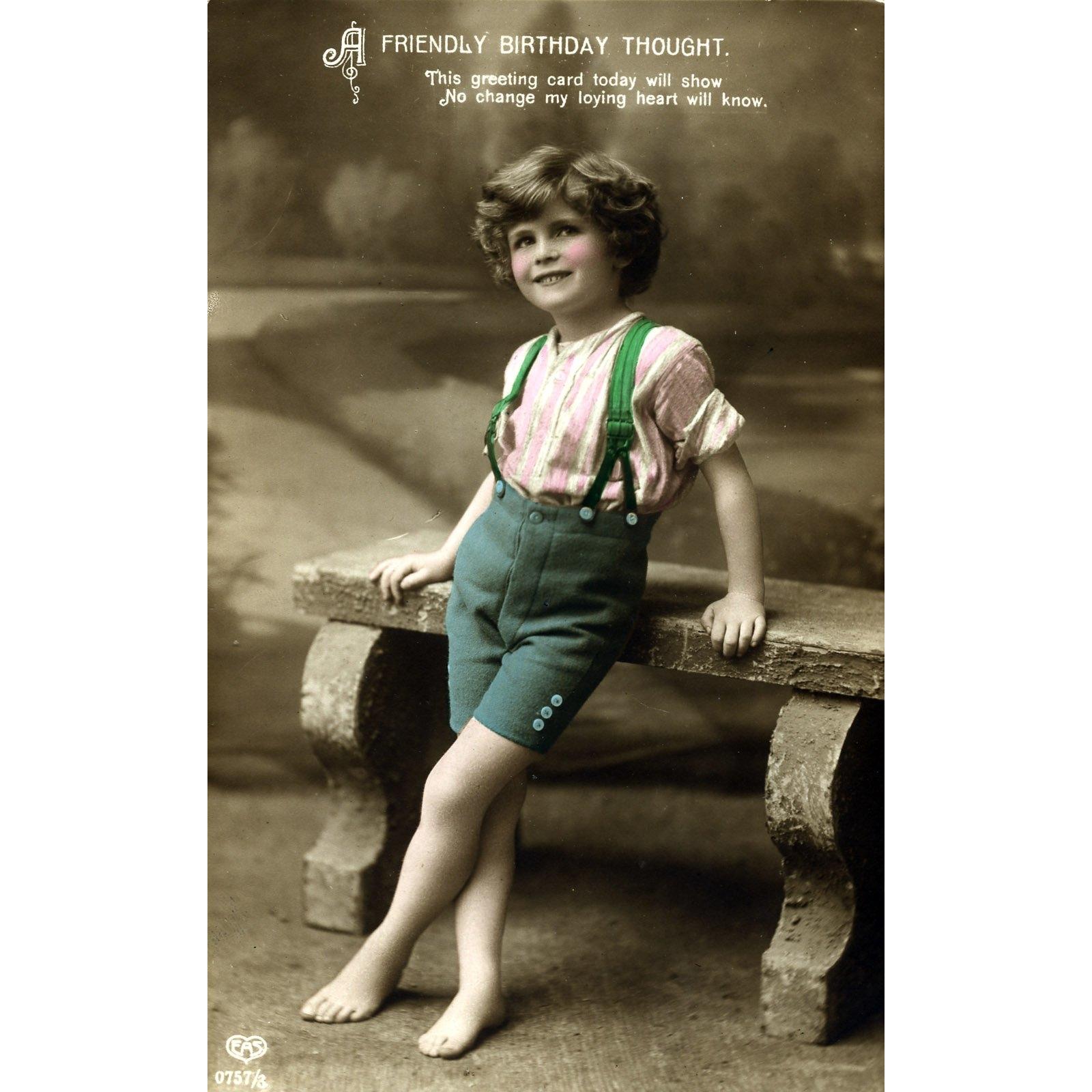 EAS Real Photograph Postcard 'A Friendly Birthday Thought'
