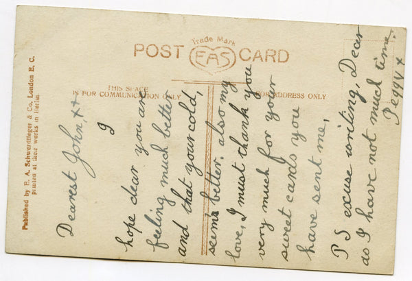 Vintage E. A. Schwerdtfeger & Co., London Real Photograph Postcard Little Girl 'Little Miss Summer-Time''