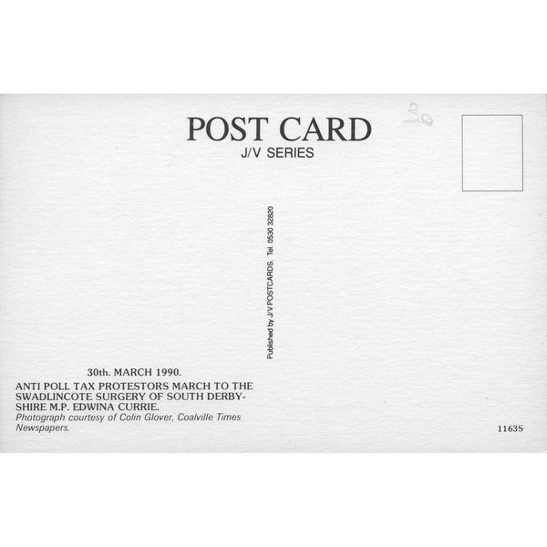J/V Series Documentary Postcard 'Anti Poll Tax Protestors' 1990