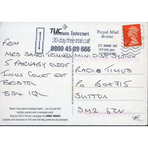 TUC Campaign Postcard 'Put a cross in the Wrong Box...'