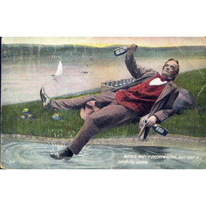 Temperance Postcard 'Water Water Everywhere but not a drop I'll Drink.'